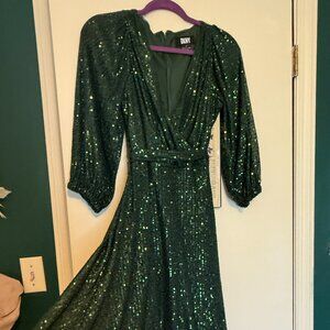 DKNY Green Sequin Dress